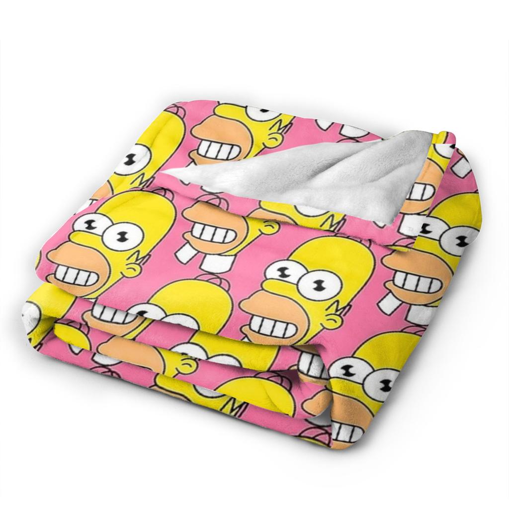 Mr Sparkle S-Simpsons Throw Blanket Warm Novelty Blanket  For Living Room Picnic Flannel Bedspread Bed Cover