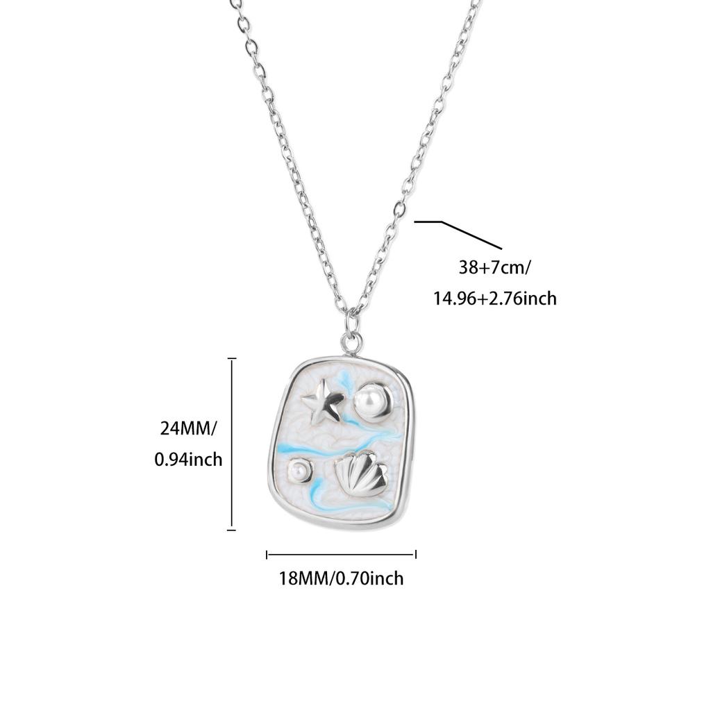 Stainless Steel Heart Star Necklace for Women Gold Color Anti Fading Choker Marine Life Zircon Summer Vacation Accessories Gift