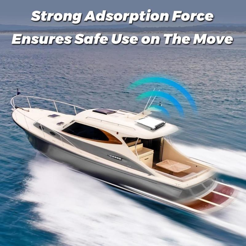 Universal Motorhome Boat Car Roof Mounting Bracket Magnetic Base Rustproof Metal Construction Tilted Water Drainage System