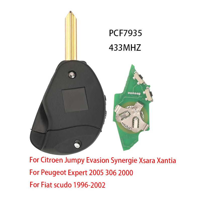 jingyuqin Remote Car Key For Citroen Jumpy Evasion Synergie Xsara Xantia For Peugeot Expert 306 For Fiat scudo pcf7935 433Mhz FULL KEY