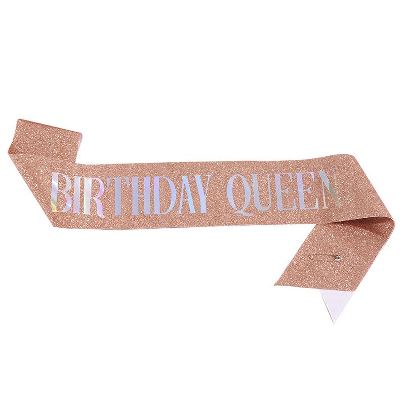 European & American Fashion Glitter Birthday Sash - Birthday Queen/Girl Ribbon
