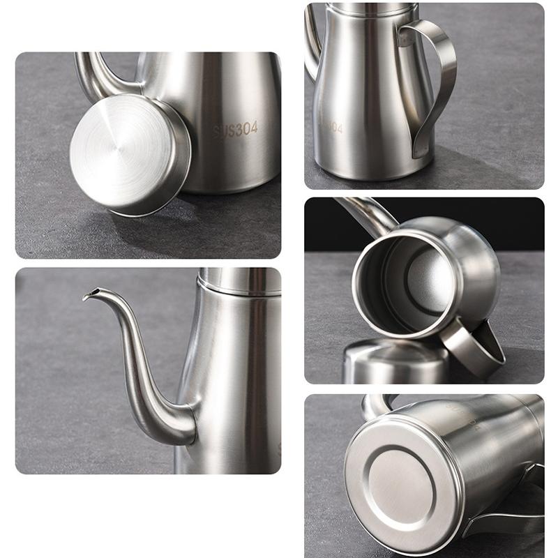 304 Stainless Steel Oil Pot Kitchen Oil Bottle Oil Tank Pot Household Edible Oil Pot Large Oil Tank Oil Pot Pouring Oil Bottle