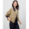 TERRE BLEUE Women's Lapel Short Trench Coat Jacket