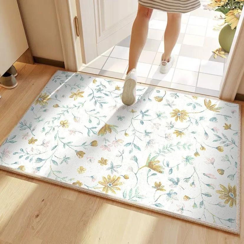 Entrance Carpet Anti-slip Anti-fouling Dirt-resistant Carpet Retro Color Ethnic Style Rugs Outdoor Welcoming Home Decoration Mat