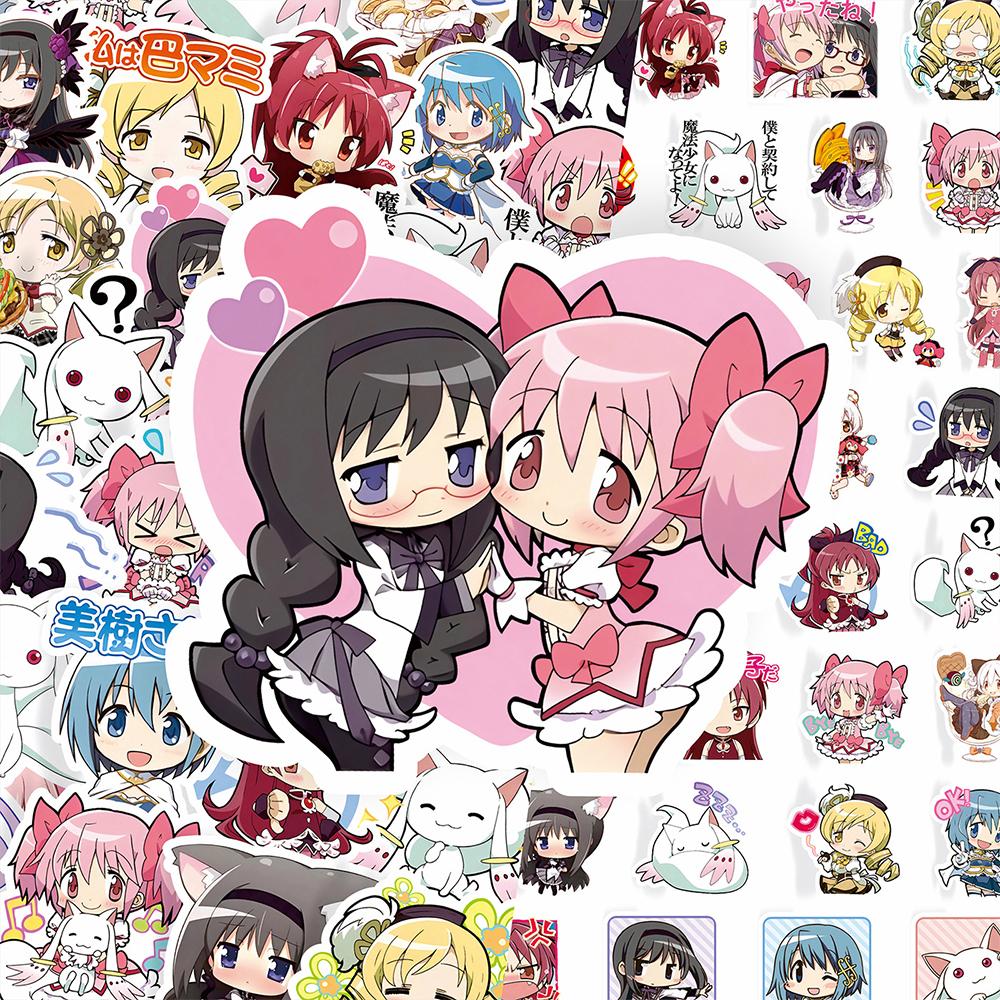 10/50/100pcs Puella Magi Madoka Magica Anime Graffiti Stickers Decals Kawaii DIY Stationery Bike Cute Decoration Sticker Toys