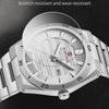 Stainless Steel Men's Wristwatch Waterproof Simple Fashion with Night Glow Pointer Calendar Display Male Watches