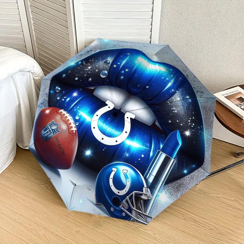 1pc Indianapolis Colts Lipstick Football Helmet Umbrella with Plastic Handle,Suitable for All Seasons Home Travel Outdoor UmbrellaDD453