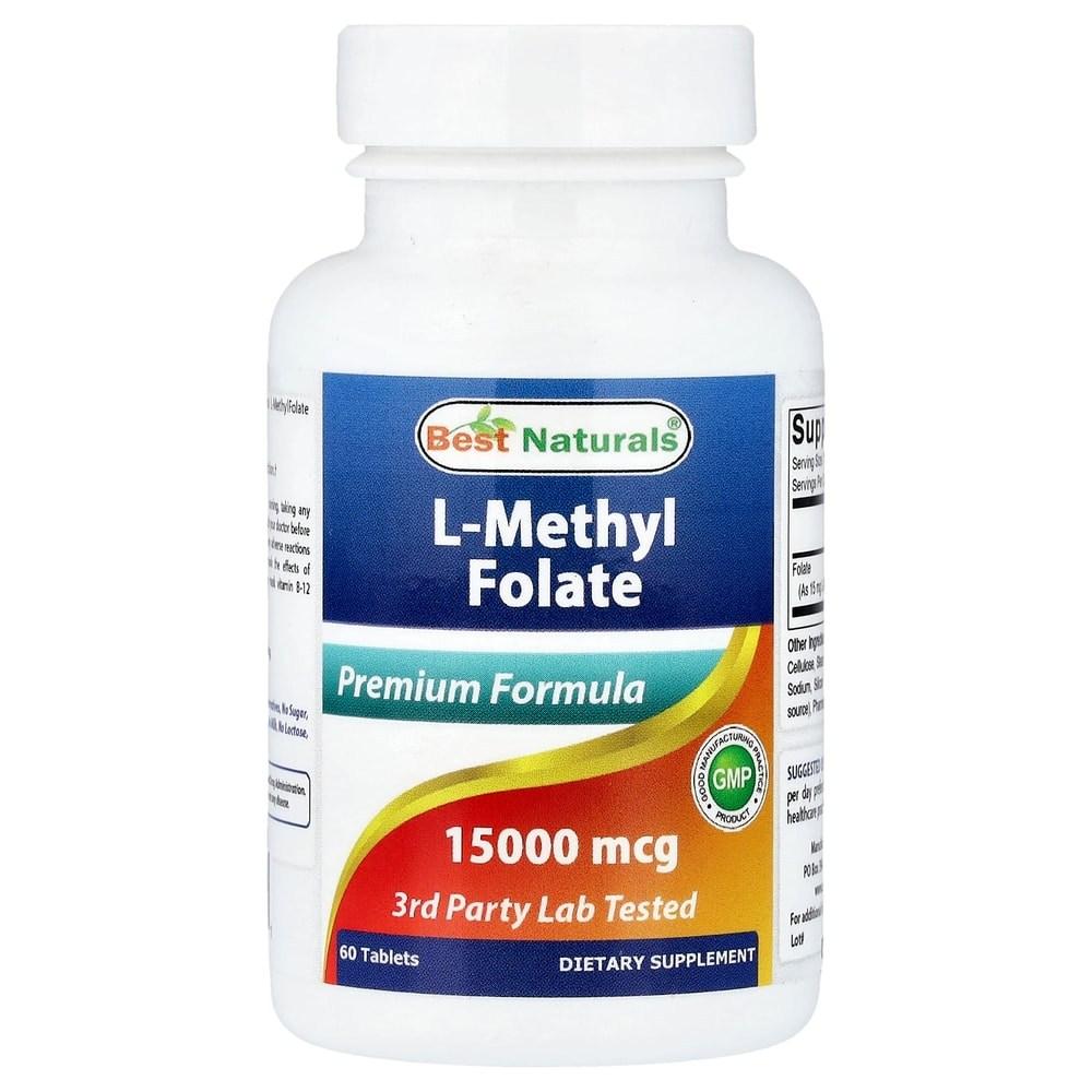 Naturals Premium Formula L-Methyl Folate 15,000mcg Tablets 1 pcs 60 Tablets