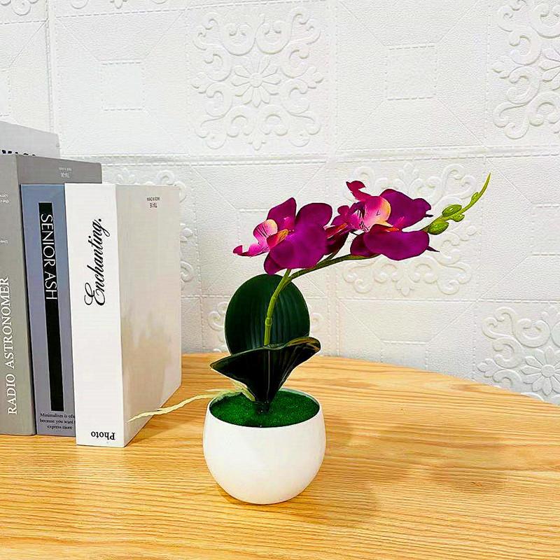 

Butterfly Orchid Artificial Plant Fake Flower Pot Decor For Wedding Home Photography фіолетовий