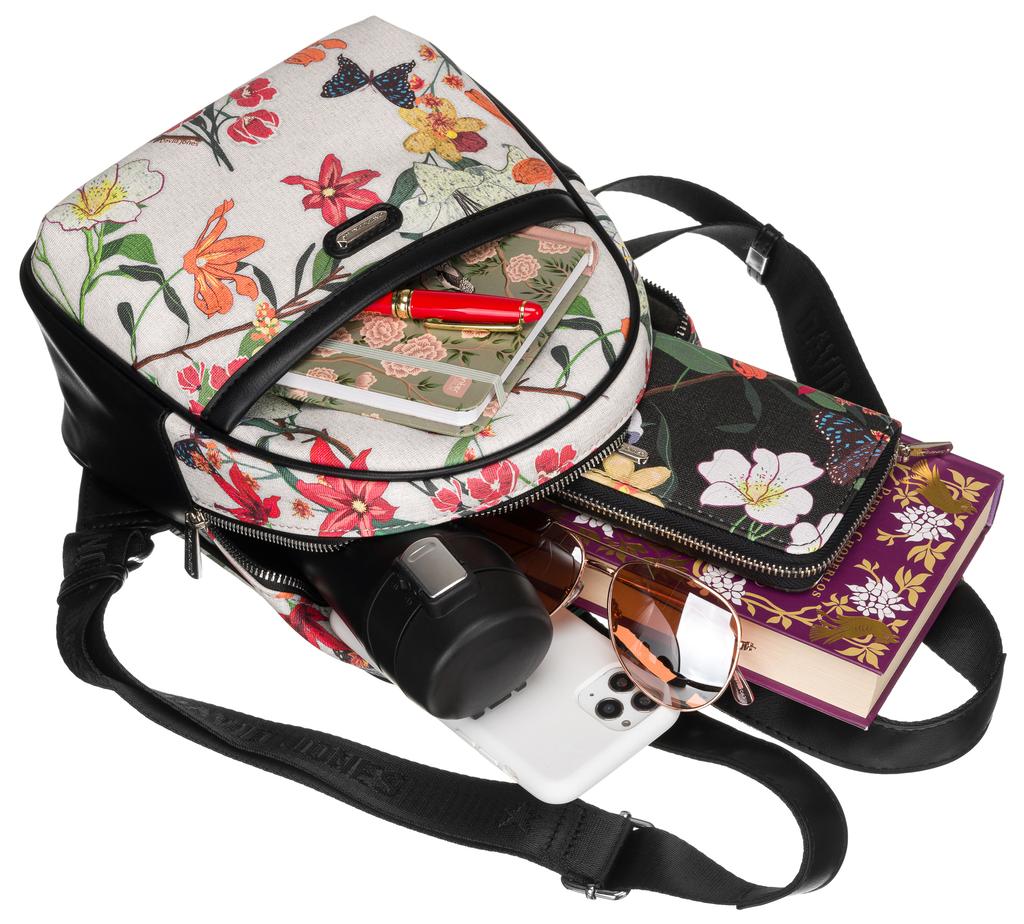 Women's Urban Backpack with a Floral Pattern - David Jones