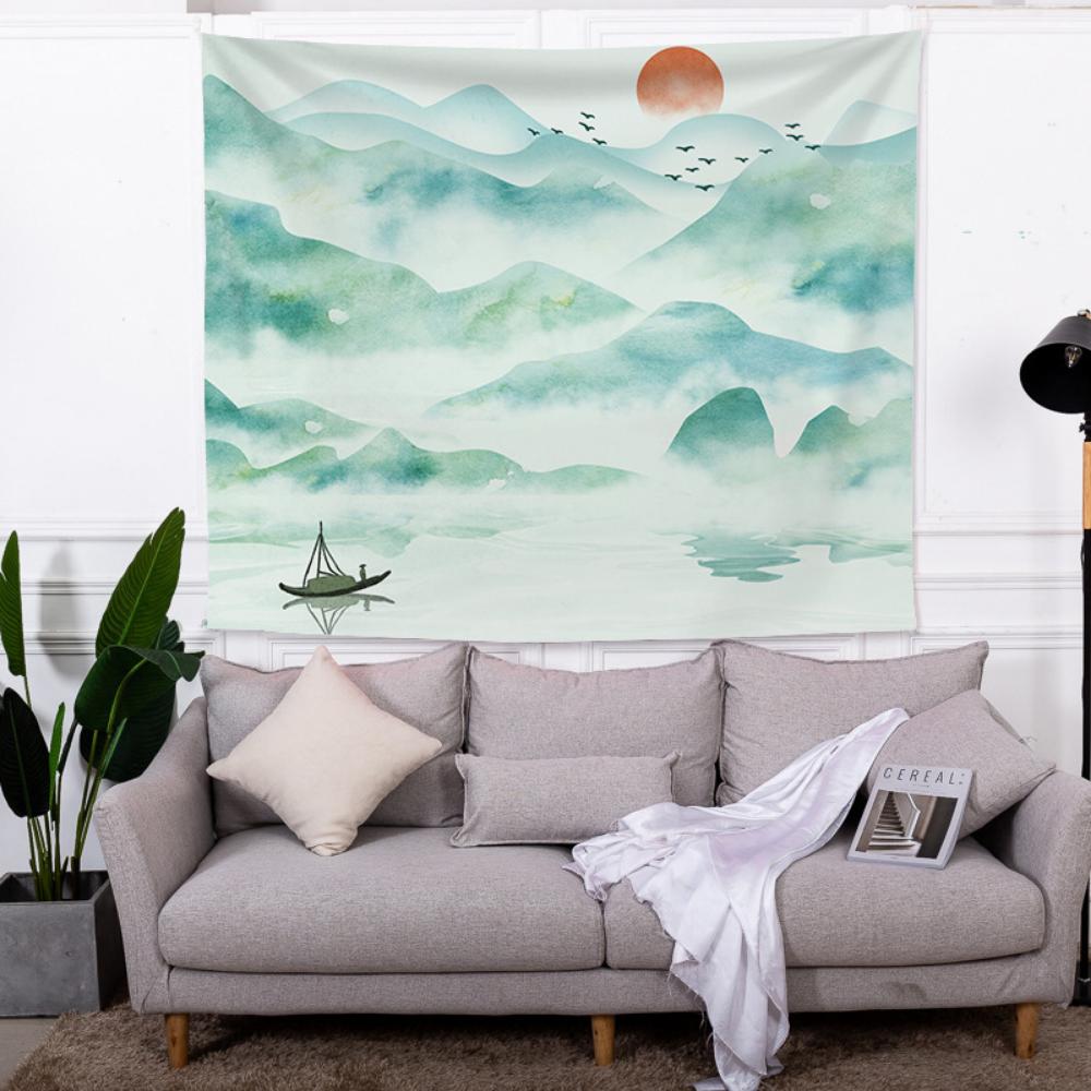 Bedroom Hanging Cloth Printed Tapestry Chinoiserie Wall Cloth Household Hanging Picture Living Room Decorative Cloth