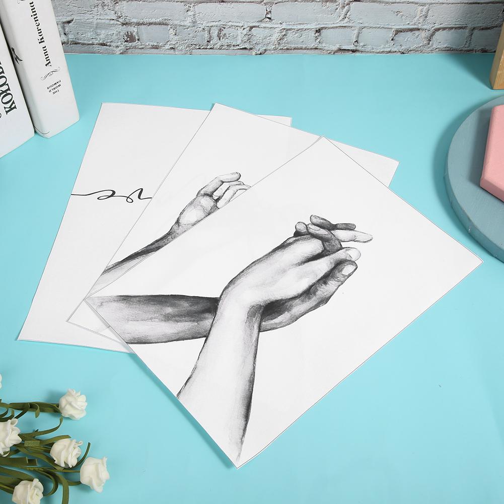 3Pcs 21x30cm Simple Abstract Drawing Hand Letter Wall Art Canvas Painting Picture Decoration