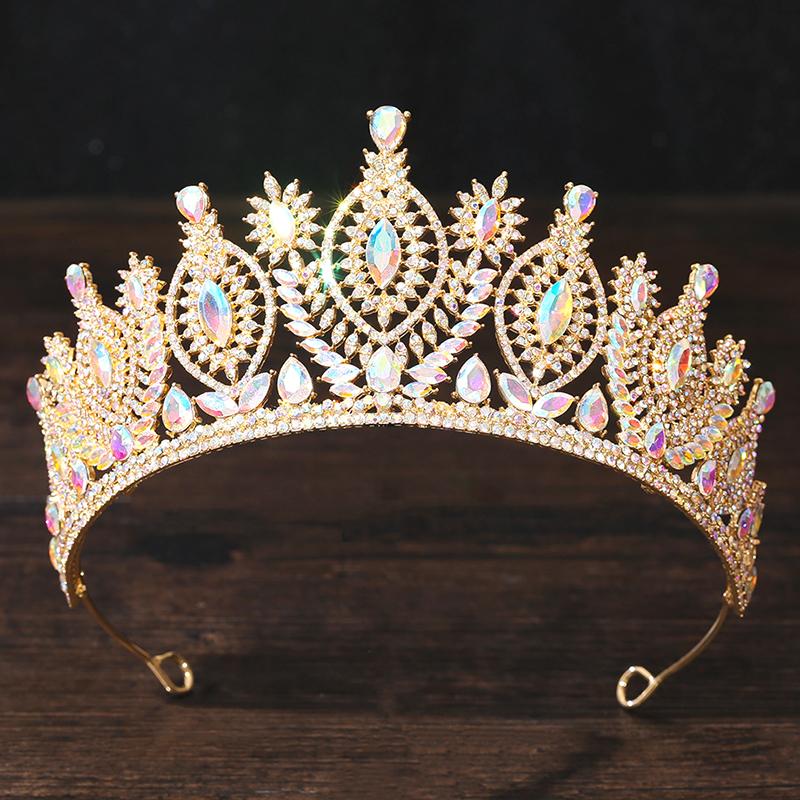 

Luxury Rhinestone Tiaras and Crowns Royal Queen Tiara Diadem Wedding Crown Hair Jewelry Prom Pageant Costume Accessories