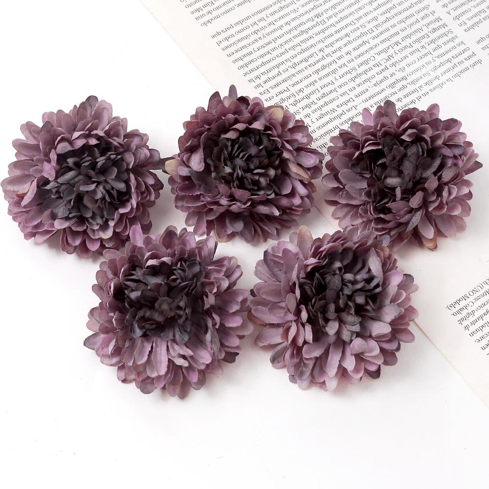 5Pcs Silk Artificial Flowers 7cm Dahlias 10 Colors Garland Accessories Home Decor Wedding Decoration Wall Hanging Garden DIY