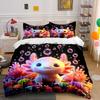 Cute Salamanders Colorful Coral Bedding Set For Kids Luxury Gift 3Pcs Digital Print Comforter Set Soft Comfortable Breathable