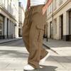 Pantaloni da Jogging Cargo da Uomo Vestibilità Larga Gamba Dritta con Elastico in Vita, Pantaloni Sportivi Casual