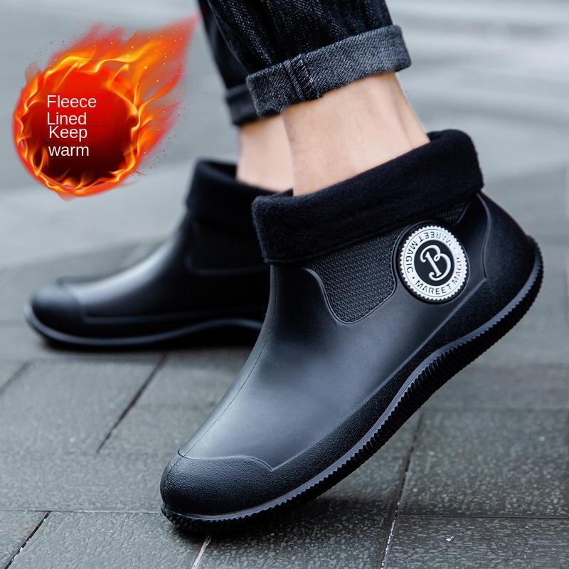 Pánské holínky s polovičním rukávem s nízkým svrškem, gumové boty s nízkým svrškem, protiskluzové holínky, holínky s nízkým svrškem na mytí auta, rybaření, do kuchyně, do jídelny