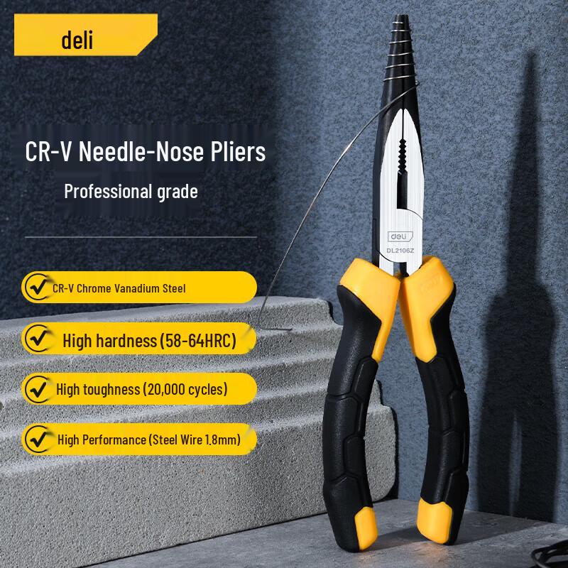 Deli Professional German-Style 6-inch Long Nose Pliers