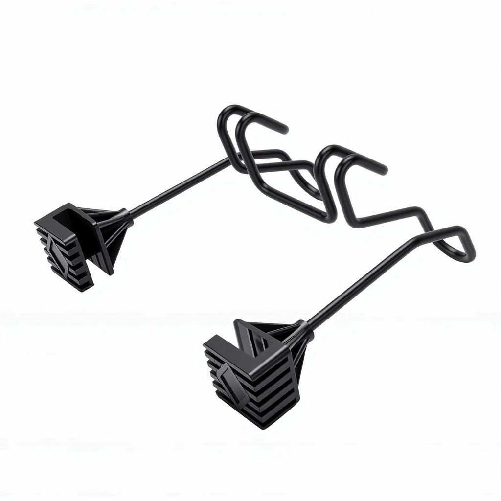 2pcs Car Headrest Hook Dual Hook Stainless Steel High Load Bearing Capacity Truck Hat Holder Black