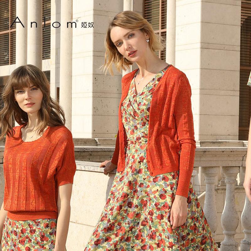 

Женский вязаный топ с V-образным вырезом и длинными рукавами от Anlom 4XL