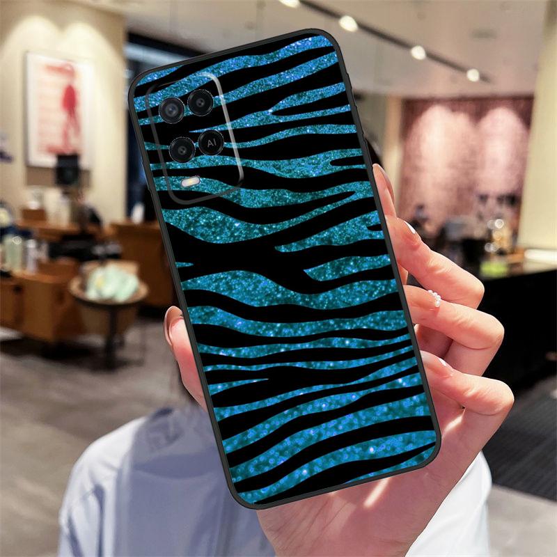 Zebra Skin Print Case For Oppo A94 A74 A54 A18 A38 A58 A78 A98 A40 A60 A80 A16 A76 A96 A15 A17 A77 A57S Cover