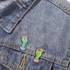 4 Styles Sexy Buttocks Cactus Potted Enamel Brooches Creative Ass Potting Plant Flower Pins For Backpack Clothes Jewlery