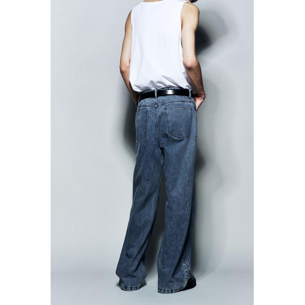 H M Wide Jeans deniM Blue