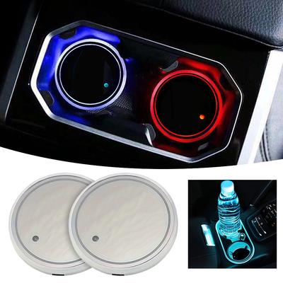 7-Farben RGB-Atmosphärenlampe Auto-Getränkehalter-Matte Universell passend Smart-Sensor Rutschfest Nachtfahrt Innenraum-Modifikation
