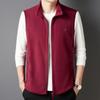 Men's Casual and Fashionable Fleece Embroidered Vest with Plush Jacket