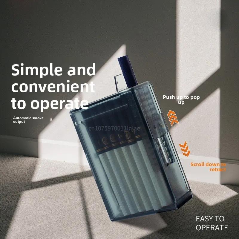 New Automatic Cigarette Box 20 Packs Automatic Cigarette Pack ABS Matte Surface Translucent Moisture-release Anti-pressure Box