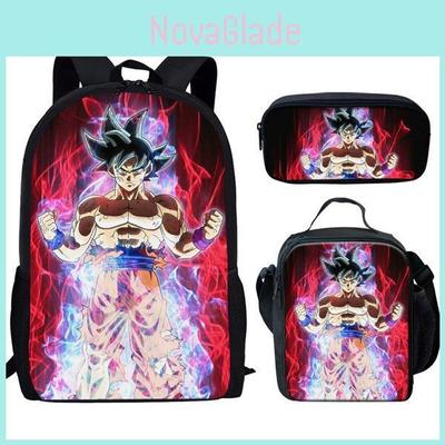 Dragon Ball Backpack Set With Large Capacity Nylon School Bag And Pencil Case For Students