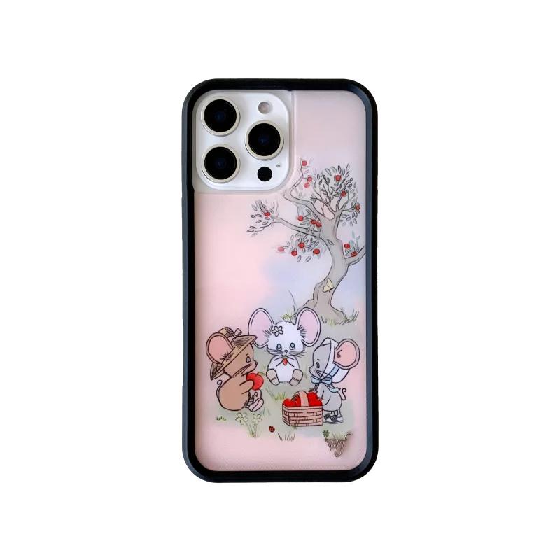 Wildflower 3D Mice Friends wf Anti-Fall Phone Case for iPhone 16 15 14 13 12 Pro Max Plus 16pro WF Red Dream Star Cartoon Cover