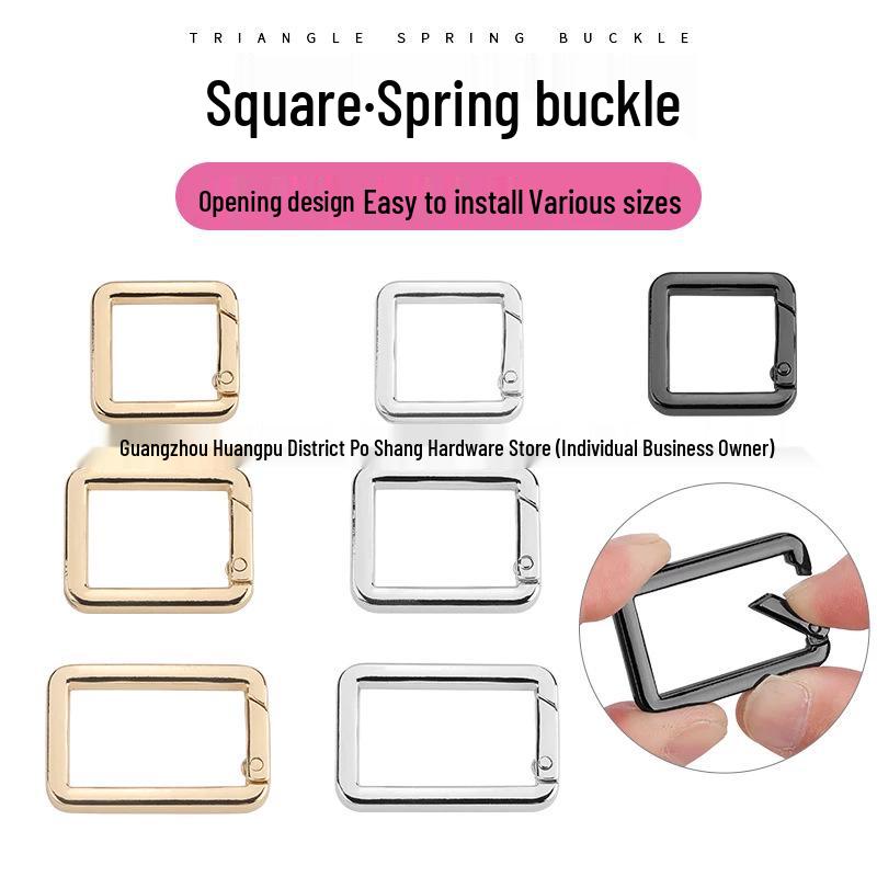 Zinc Alloy Rectangle Buckle Metal Spring Ring Jewelry Connector