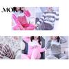 Home Wear Set 2Pcs/Set O-Neck Long Sleeves Pockets Elastic Waistband Loose Fit Flannel Pajamas Lounge Sleepwear Women Winter Heart Print Patchwork