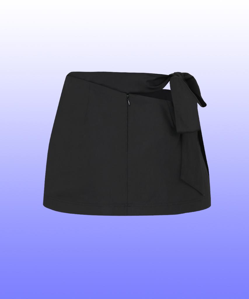 Kwajipyuliti Black Cotton Belted Skirt