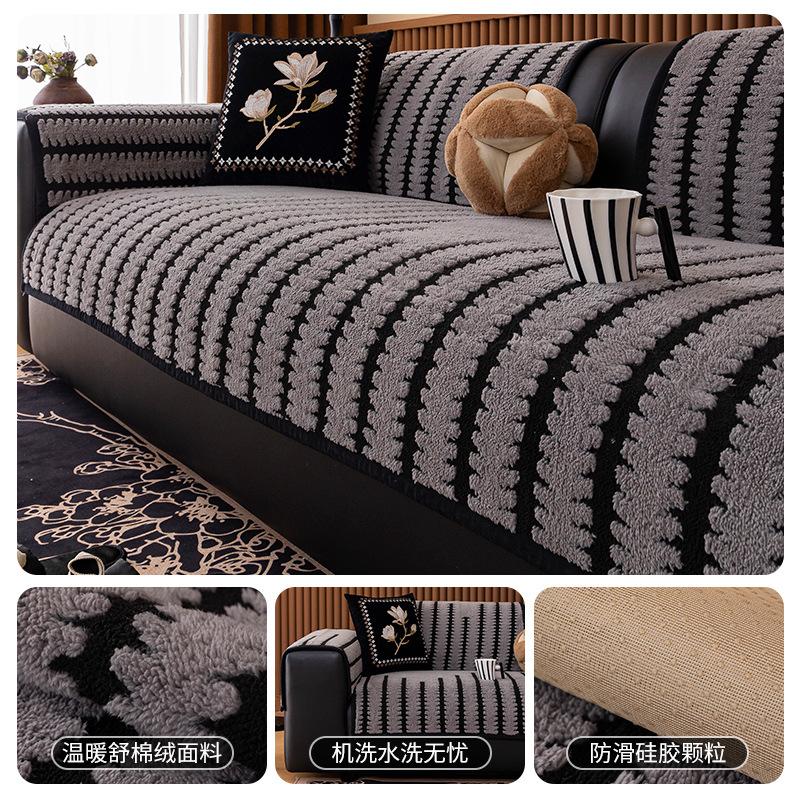 

New Plush Sofa Cushion Thickened Non-Slip Simple Sofa Seat Cushion Three-Person Straight Cloth Seat Cushion Cover Cloth 70*70cm