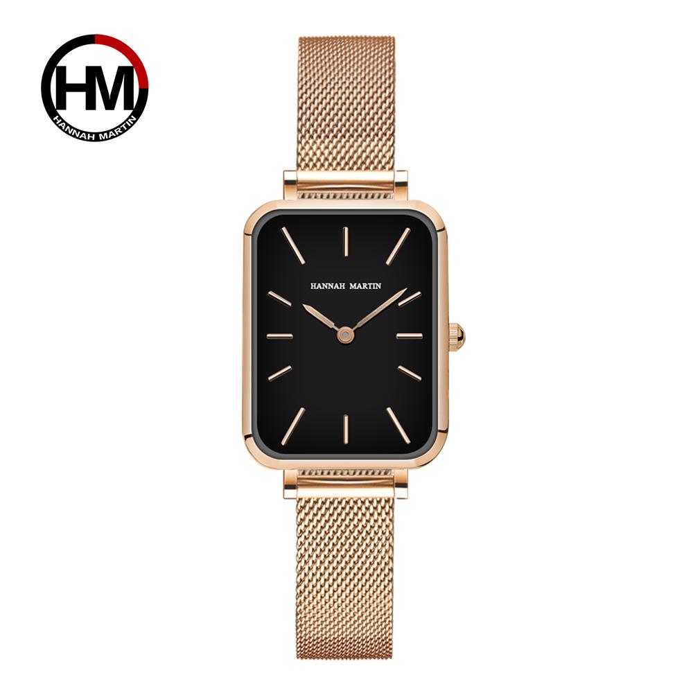 Japanese Movement Retro Square Dial Waterproof Women's Watch - Light Luxury, Fashionable, Casual Design