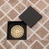 JIENI Dreno de Chão Quadrado 4 Polegadas Preto Fosco para Água de Banho Inserção de Azulejo Metal de Aço Inoxidável Polido Moderno para Casa Hotel