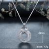 Women Baguette Cut Double Layer Circular Pendant Necklace with Sparkling Stone Bail Elegant Statement Jewelry for Daily and Party Wear