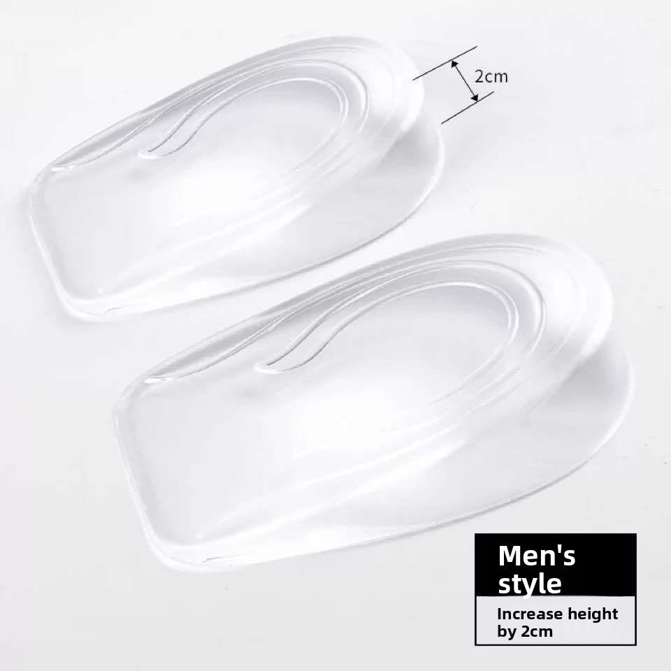 1 Paar Silikongel-Höhenerhöhungs-Einlegesohlen-Fersenhebe-Fußpflegeschutz 9.2*6.5*2cm transparent
