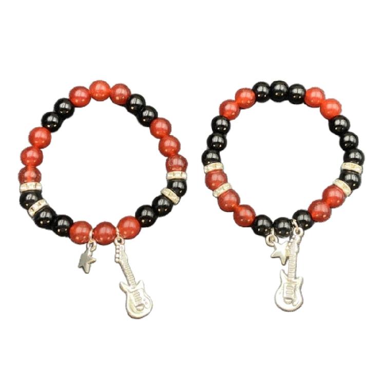 2 Pieces Halloween Spiders Bracelets for Women Men Magnetic Heart Couple Bangle