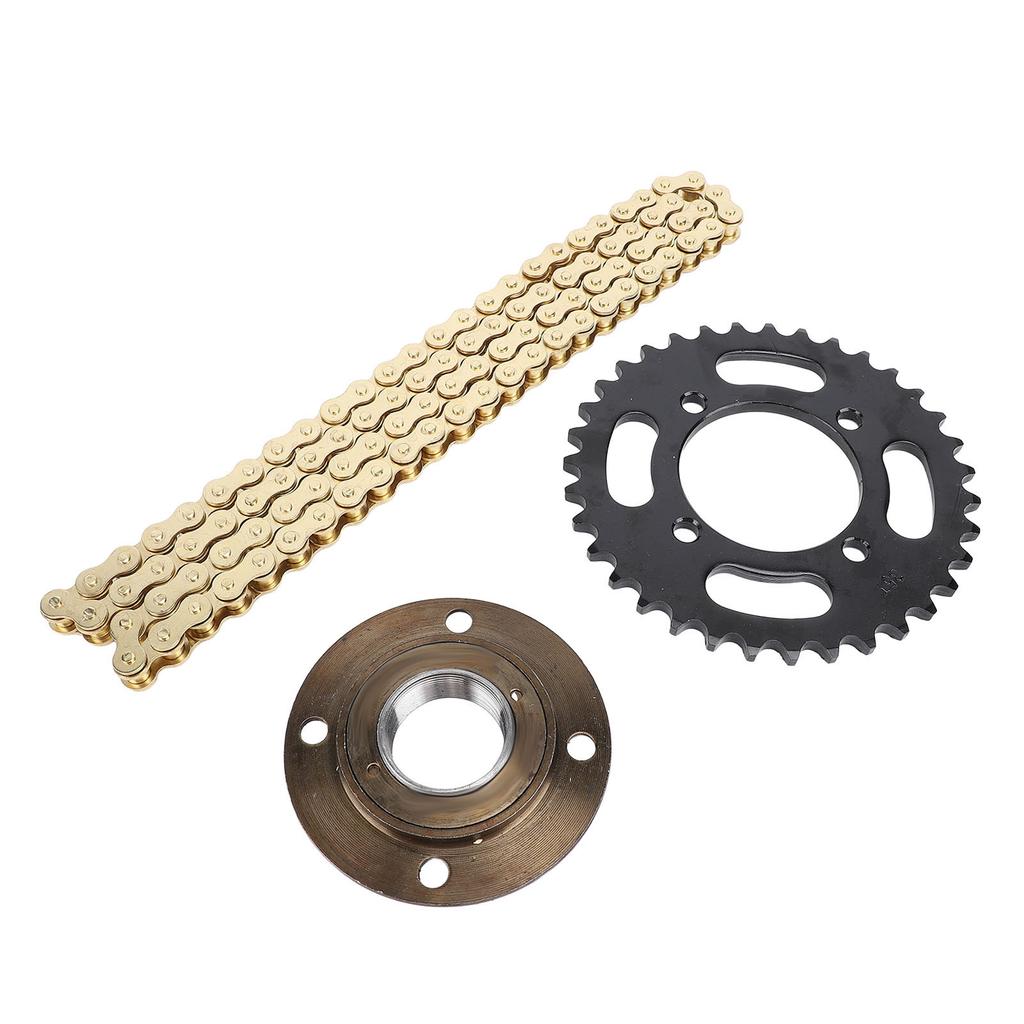 420 Kettenradsatz Stahl 96 Glieder Kette 35Z Hinterrad-Kettenrad Zahnloser Freilaufsatz für DIY