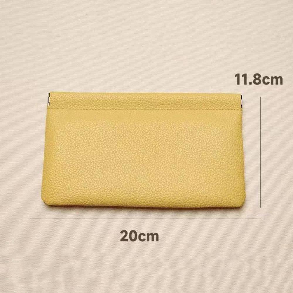 Soft Pebbled Leather Self-closing Coin Purse Portable Long Card Holder Storage Cash Pouch Men Women