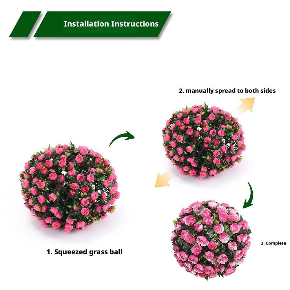 Künstliche Blumenbälle Grasball Grüne Pflanze Kunstrasen Landschaftsgestaltung Baum Schuppendach Hausgarten Hochzeit Deckenhänge-Dekoration