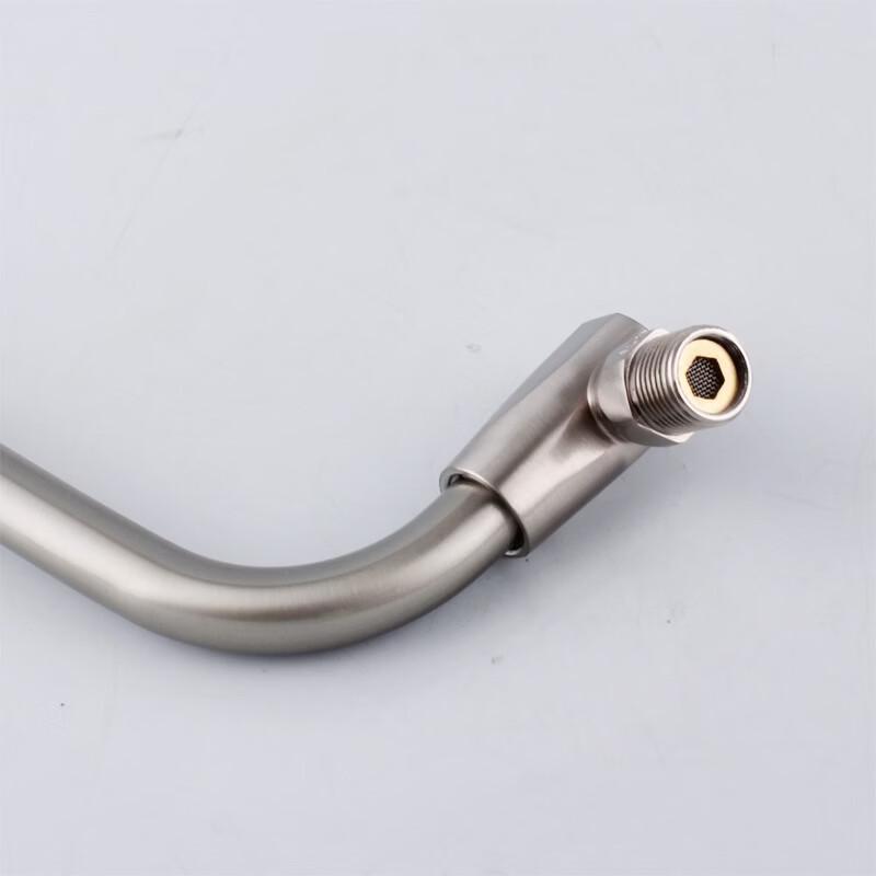 TLXT Brushed Stainless Steel Semi-Automatic Swing Wall-Mounted Kitchen Faucet