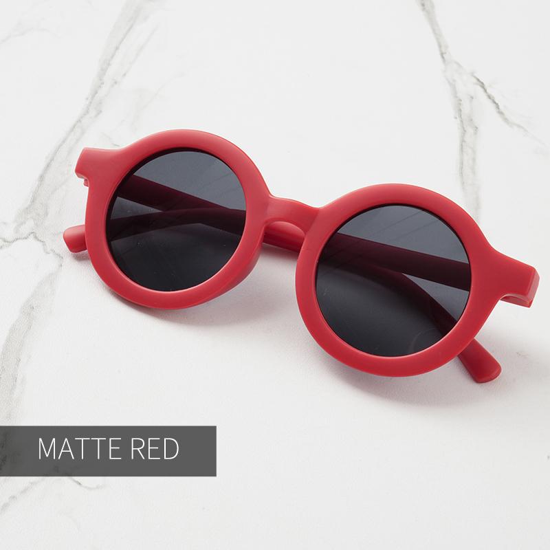 Baby Sunglasses Matte Children's Sunglasses Trendy Round Frame Retro Mocha Colored Glasses  Anti Purple Line