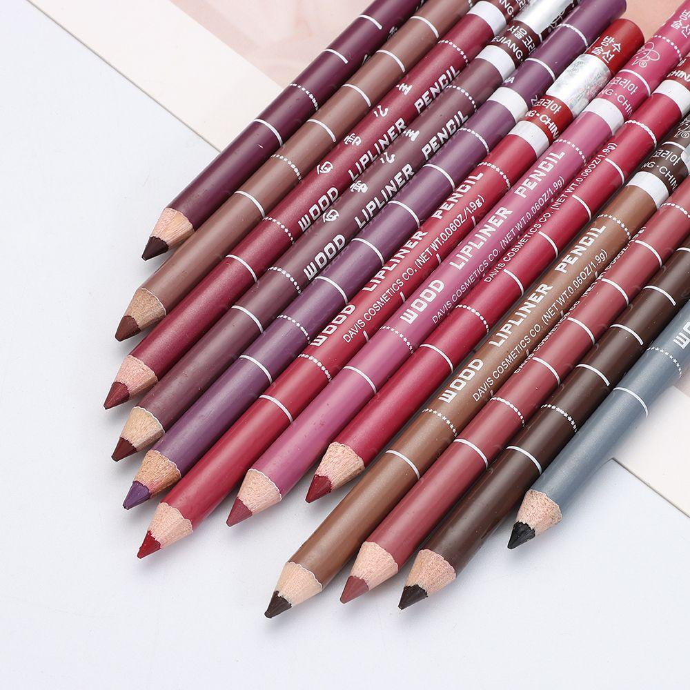 1PC New Professional Wood Lip liner Pen Waterproof Eyeliner Pencil Lady Charming Women's Makeup Long Lasting Cosmetic Tool