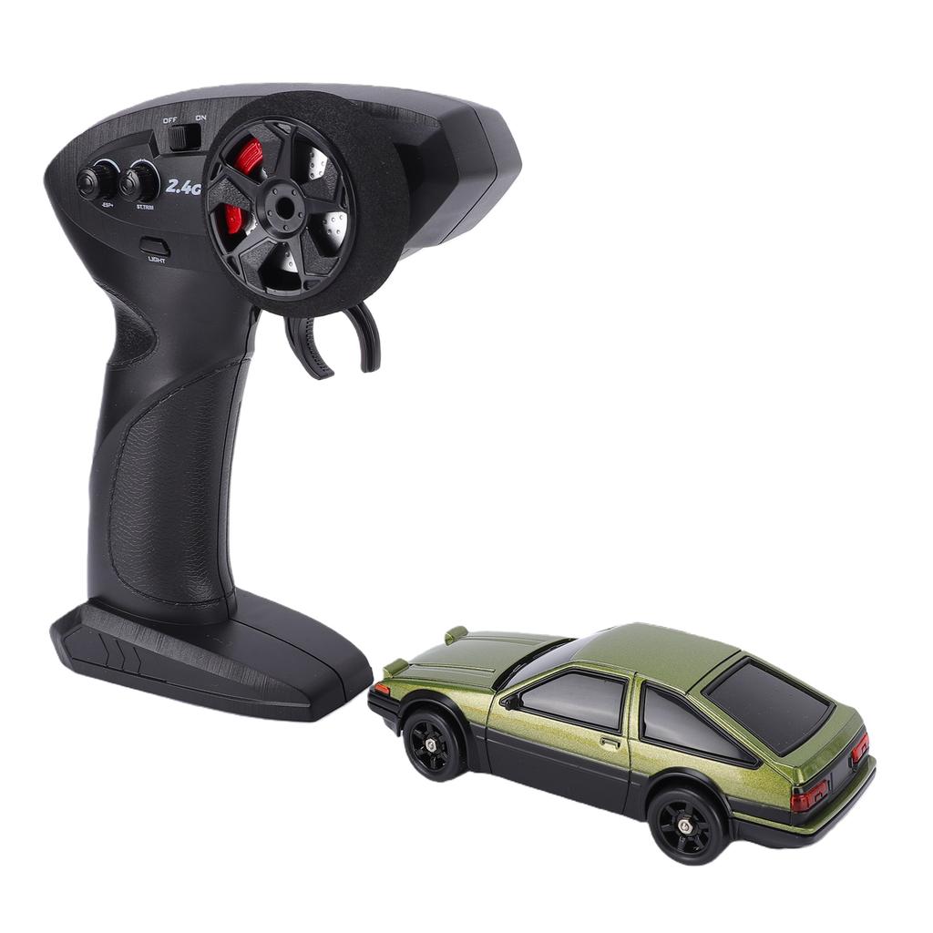 1:43 Scale RC Drift Car, 2.4G Remote and App Control Model Vehicle, Electric Racing Car with Gyro, LED Lights,