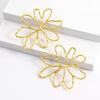 Creative Design Small Water Drop Leaf Gold Color Metal Earring for Women Trendy Long Leafy Flowers Pendientes Punk Jewelry Gift