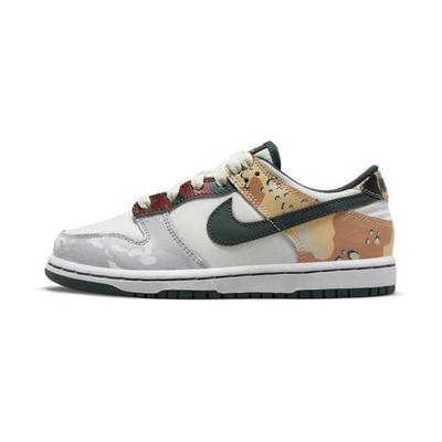 Dunk Low SE PS Sail Multi-Camo Kids Sneakers Multi-Color Vintage-Green Total-Orange DB1900-100